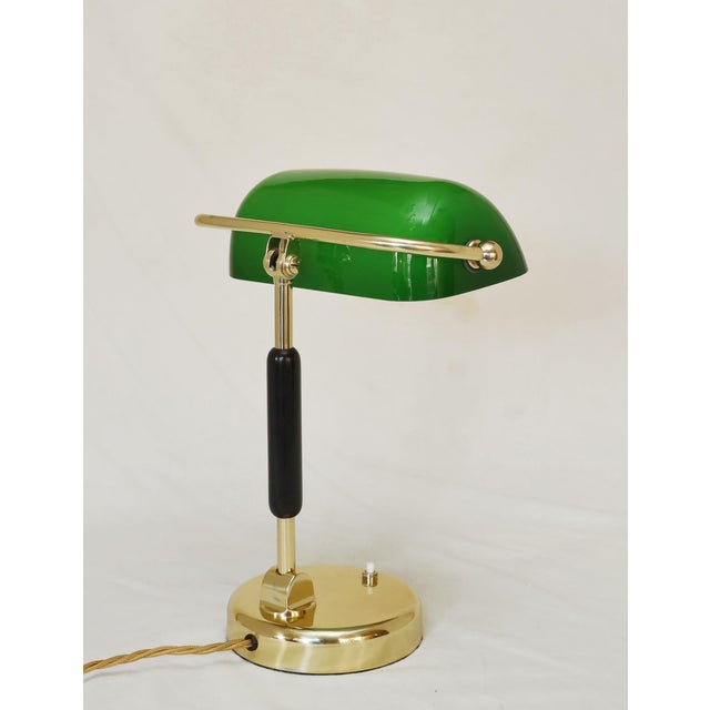 Brass and Glass Office Lamp, 1920s For Sale - Image 9 of 15