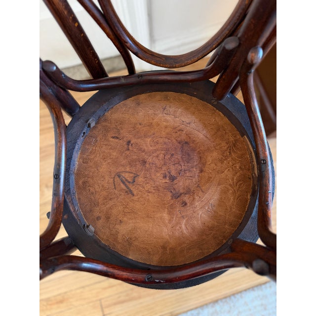 Antique Embossed Fischel Bentwood Bistro Chairs, Early 1900s — Pair For Sale - Image 9 of 9
