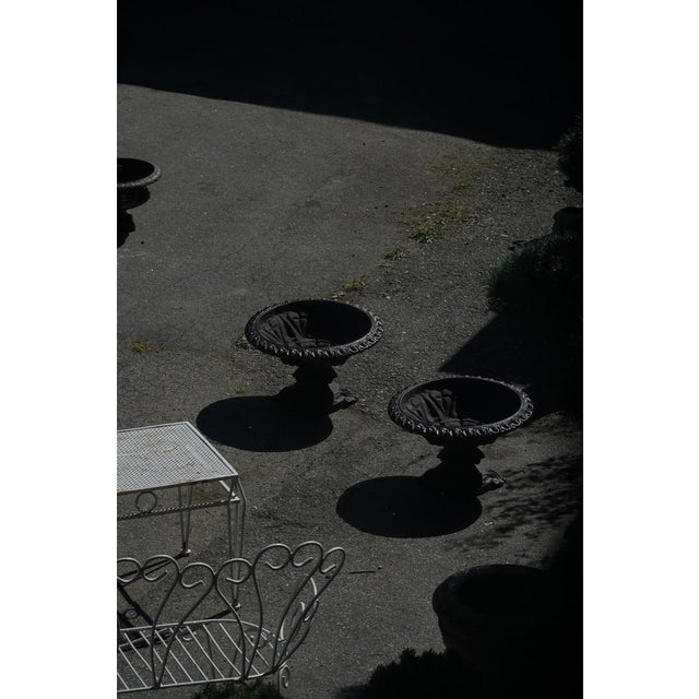 Antique Neoclassical Cast Iron Garden Vases, France, 1920s, Set of 2 For Sale - Image 12 of 15