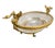 Vintage Belgian-Style Cut Crystal Centerpiece Bowl With Ornate Brass Bird Mount – Attributed to Val Saint Lambert, C. 1930–1950 For Sale