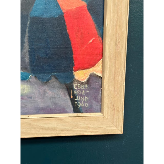 1960s Ebbe Höglund, Cityscape with House Facades, 1960, Oil on Canvas, Framed For Sale - Image 5 of 15