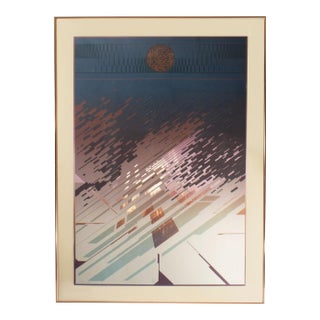 "Inclinare" Abstract Screen Print With Embossing by Don Munz For Sale