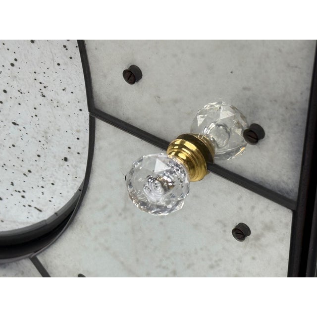 Art Deco Style, Painted Wood, Antique Glass, Mirrored Sideboard or Credenza For Sale - Image 9 of 13