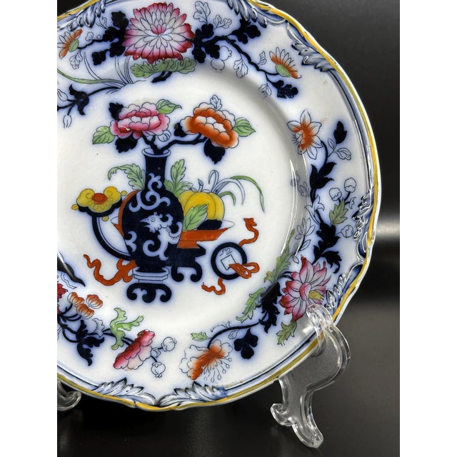 Elevate your collection with this exquisite pair of antique Ridgway porcelain plates, dating to the mid-19th century and...