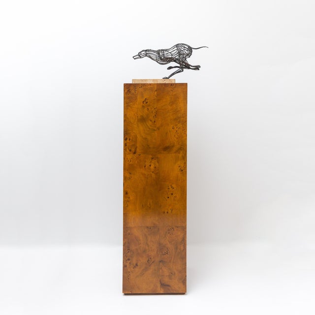 Mid-Century Modernist Signed Deborah Gabris Greyhound Welded Brutalist Steel Sculpture For Sale - Image 11 of 12