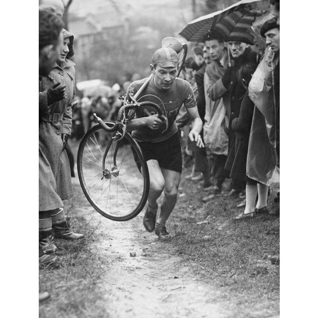 Andre Fauvel French road racing cyclist Andre Fauvel in an up-grade climb at Plateaux, near Paris, during a cyclo-cross...