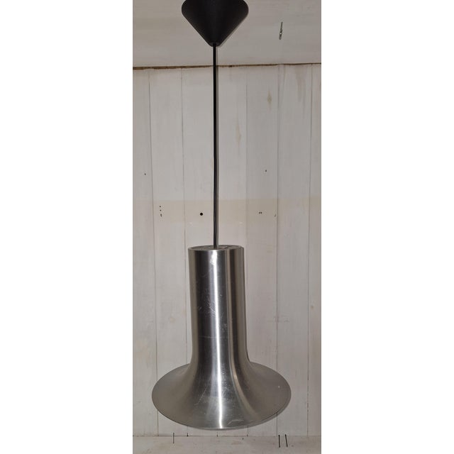 Vintage Ceiling Lamp with Orange Aluminum Shade, 1970s For Sale - Image 4 of 7