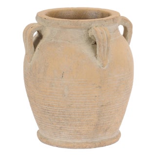 Rustic Terra Cotta Urn 9.5"H For Sale