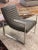 Modern Leather Lounge Chair W/Channel Stitching For Sale - Image 6 of 13