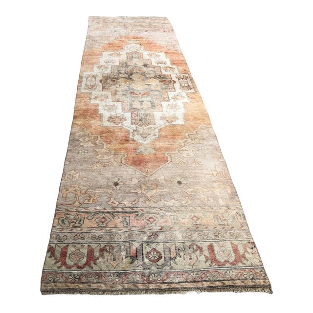 1960s Burnt Orange Hallway Runner Rug For Sale