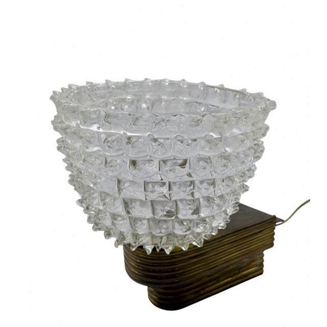Rostrato Murano Glass and Brass Wall Lamp by Ercole Barovier for Barovier & Toso, Italy, 1940s For Sale - Image 9 of 9