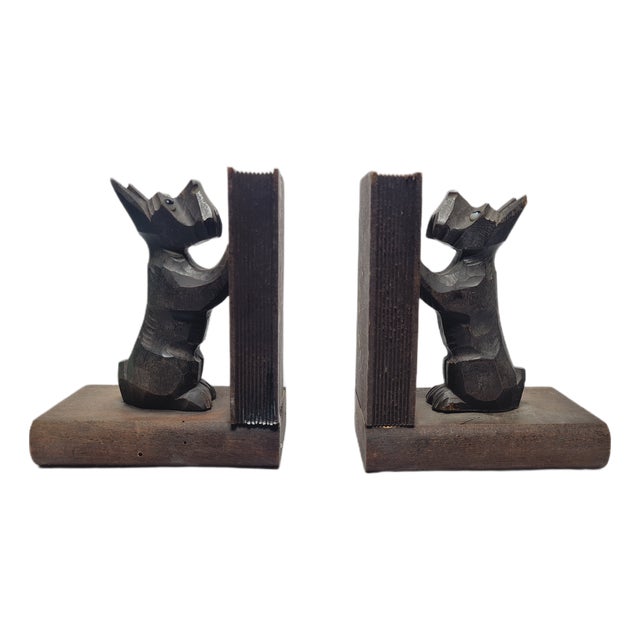 Vintage Figurative Wooden Bookends, 1950s, Set of 2 For Sale
