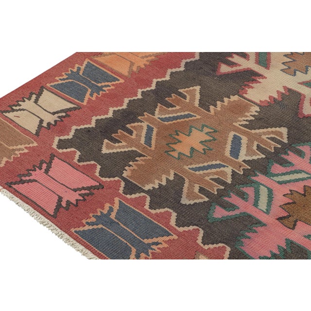 Vintage Persian Kilim in Polychromatic Geometric Patterns by Rug & Kilim For Sale In New York - Image 6 of 7