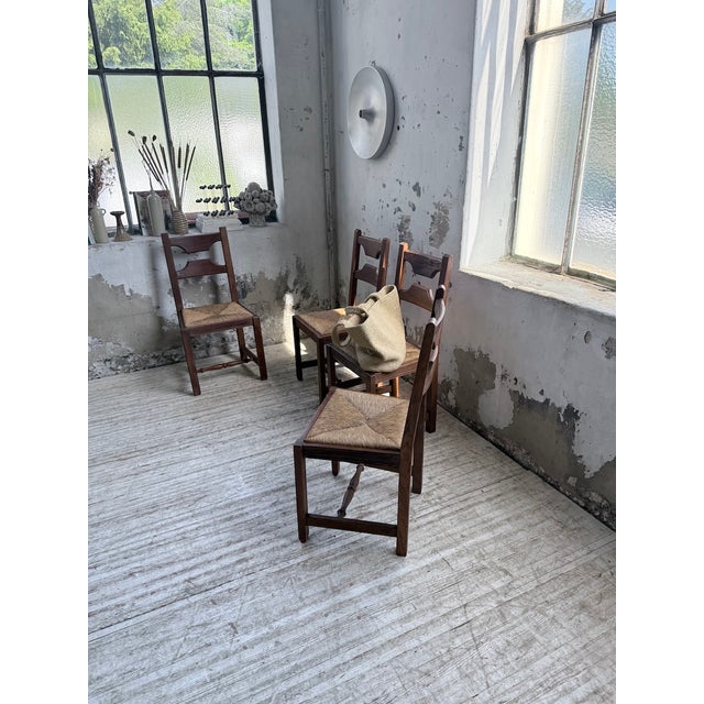 Rustic Oak Chairs from De Puydt, Belgium, 1970s, Set of 4 For Sale - Image 9 of 18