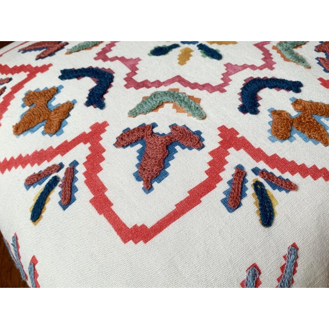 Eggshell Custom Pillows in Jane Churchill Chintal Embroidered Fabric - A Pair For Sale - Image 8 of 13