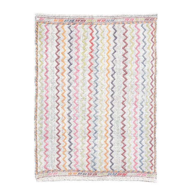 1970s Vintage Turkish Oushak Handmade Wool Cotton Gray Area Rug For Sale - Image 12 of 12