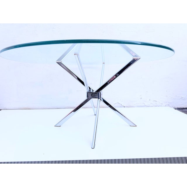 Mid-Century Modern Space Age Coffee Table in Chrome and Glass, 1960s For Sale - Image 3 of 12