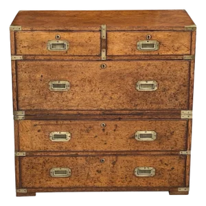 Military Campaign Chest of Drawers in Oak, 1840s