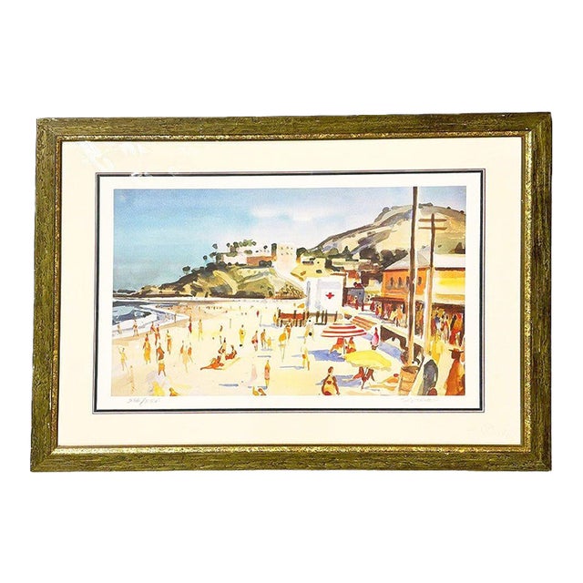 Milford Zornes "Main Beach Laguna" Lithograph Limited 236 of 250 Signed, Framed For Sale