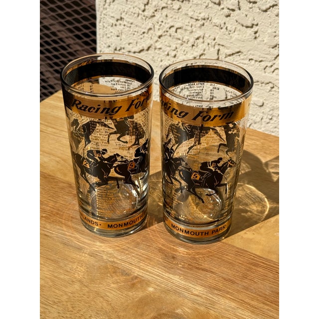Vintage 1960s Horse Racing Highball Glasses - a Pair For Sale - Image 4 of 10