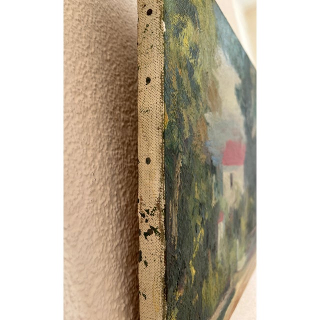 Herbert Theurillat, Maison à la toiture rouge, Oil on Canvas For Sale - Image 8 of 10