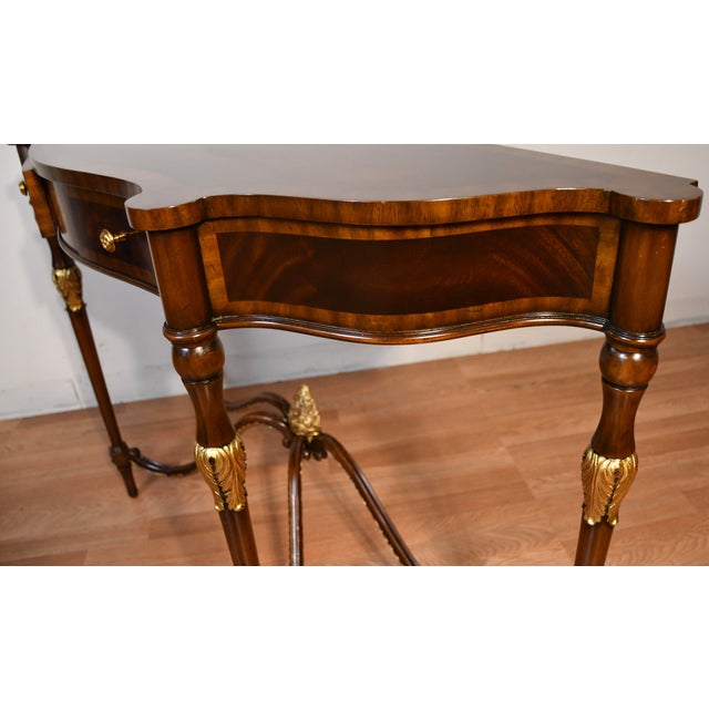 Maitland Smith Mahogany Console Table / Sofa Table For Sale - Image 16 of 17