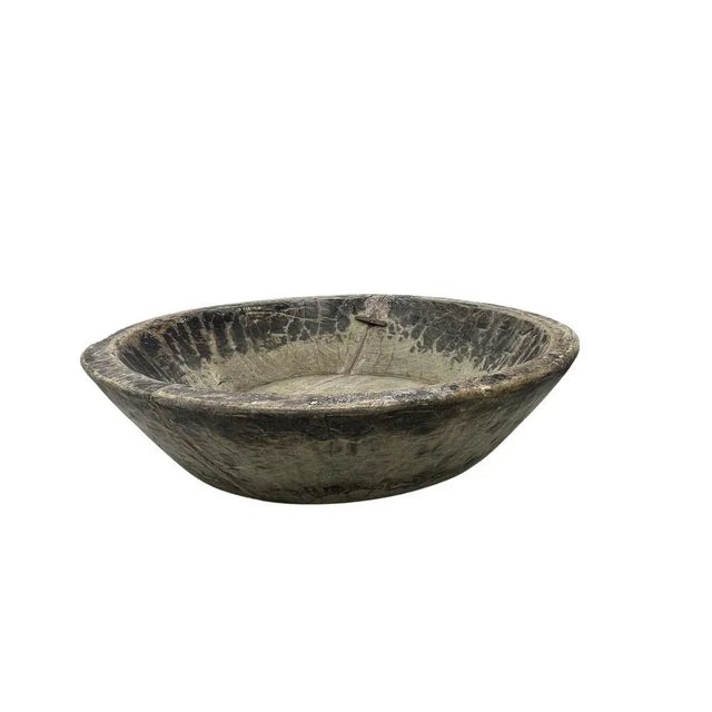 Farmhouse 1970s Vintage Wooden Parat Bowl - Medium For Sale - Image 3 of 5