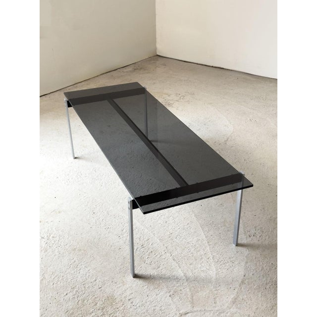 Black Robin Day Alpha Coffee Table in Smoked Glass attributed to Robin & Lucienne Day for Hille, 1960s For Sale - Image 8 of 13