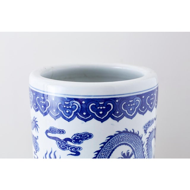 Chinese Blue and White Porcelain Umbrella Holder Chairish