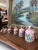 Mid-Century Modern 1970s Hand-Painted Pink Metal Bell Garland With Floral Motif, Set of 6 Decorative Hanging Bells. For Sale - Image 3 of 10