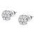 14K White Gold 1/2 cttw Round-Cut Diamond Floral Stud Earrings (I-J Color, SI2-I1 Clarity) For Sale - Image 4 of 6
