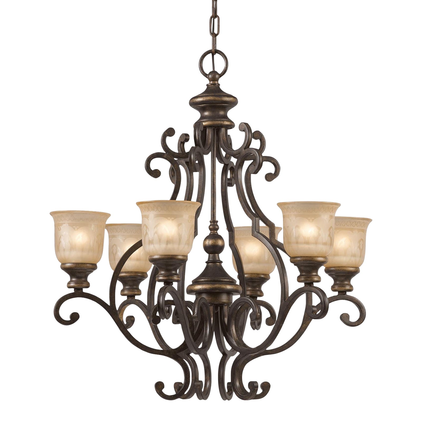Norwalk 6 Light Bronze Umber Chandelier Chairish