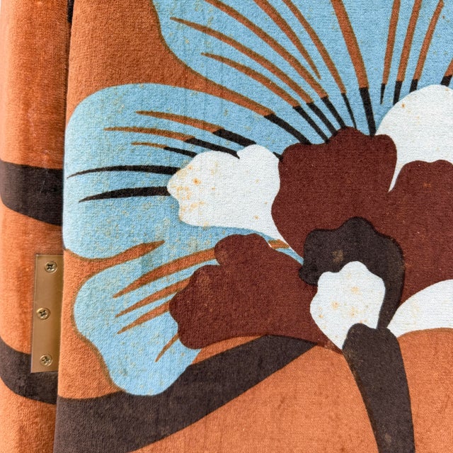 Textile Three Panel Upholstered Folding Room Divider Covered in Jack Lenor Larsen Fabric For Sale - Image 7 of 12