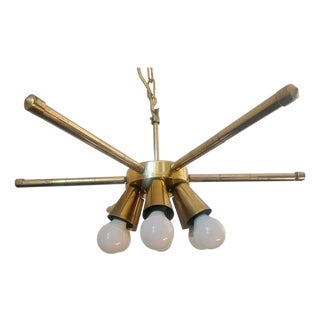 Mid-Century Brass Chandelier, 1970s For Sale