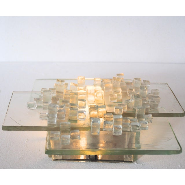 Italian mid-Century Clear Murano Glass Wall Light by Albano Poli for Poliarte, 1970s. Brutalist design featuring a...