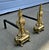 Early 20th Century Pair Antique French Neoclassical Cast Brass Andirons For Sale - Image 5 of 12