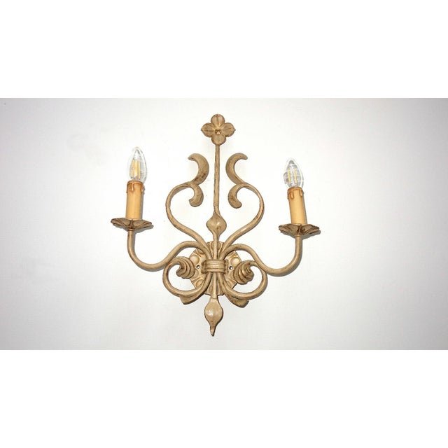 Mid-Century Modern Wrought Iron Flower Wall Lamp from Koch & Sons, 1960s For Sale - Image 3 of 5