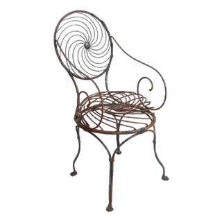 Antique Garden Chair in Wrought Iron, 1870 For Sale