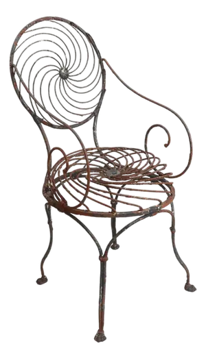 Antique Garden Chair in Wrought Iron, 1870