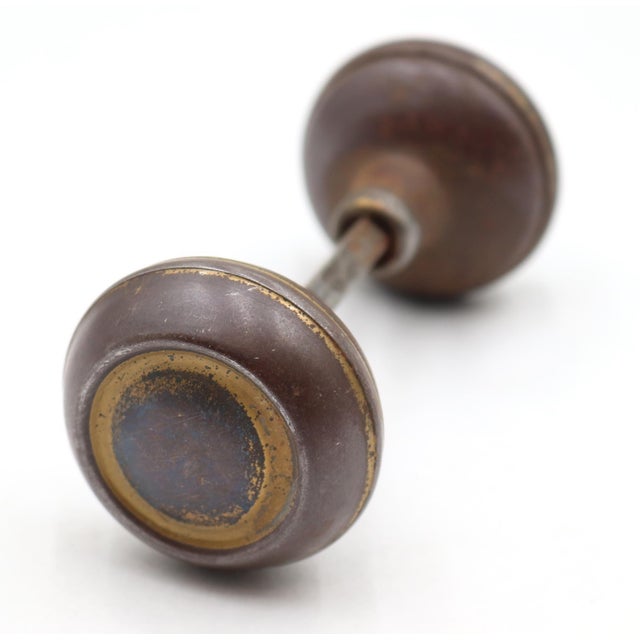 Pair of Vintage 2 In. Concentric Steel Passage Door Knobs For Sale - Image 4 of 5