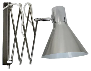 Vintage Chrome-Plated Scissor Lights in Matte Brushed Aluminum, Set of 2