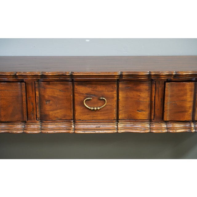 Late 20th Century Alfonso Marina Spanish Colonial Mahogany Console With Carved Claw Feet 20th Century For Sale - Image 5 of 12