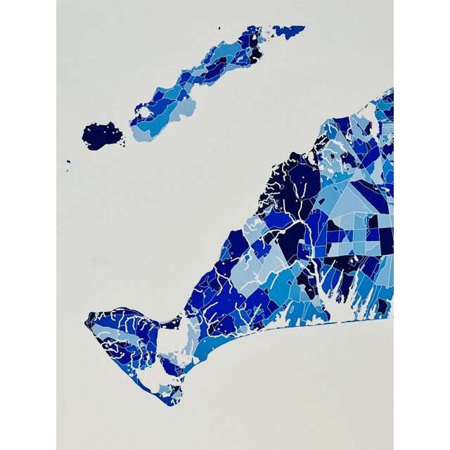 Not Yet Made - Made To Order Martha's Vineyard Colorful Satellite Map Art Print For Sale - Image 5 of 6