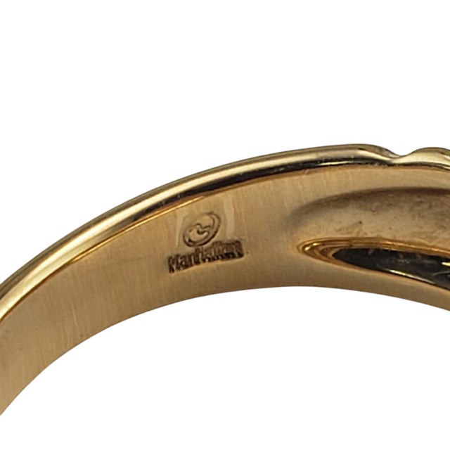 Orange Late 19th Century Manhattan 18 Karat Yellow Gold and Cabochon Citrine Ring, Size 6.5 For Sale - Image 8 of 9