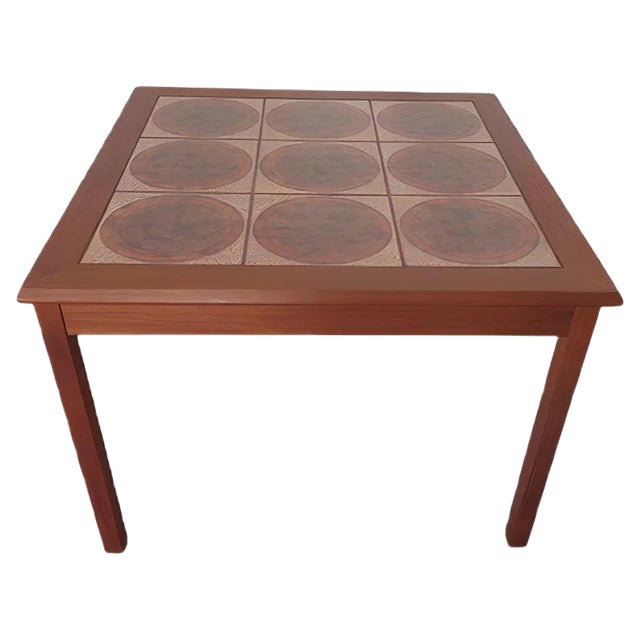 Danish Ceramic and Teak Coffee Table, 1960s For Sale