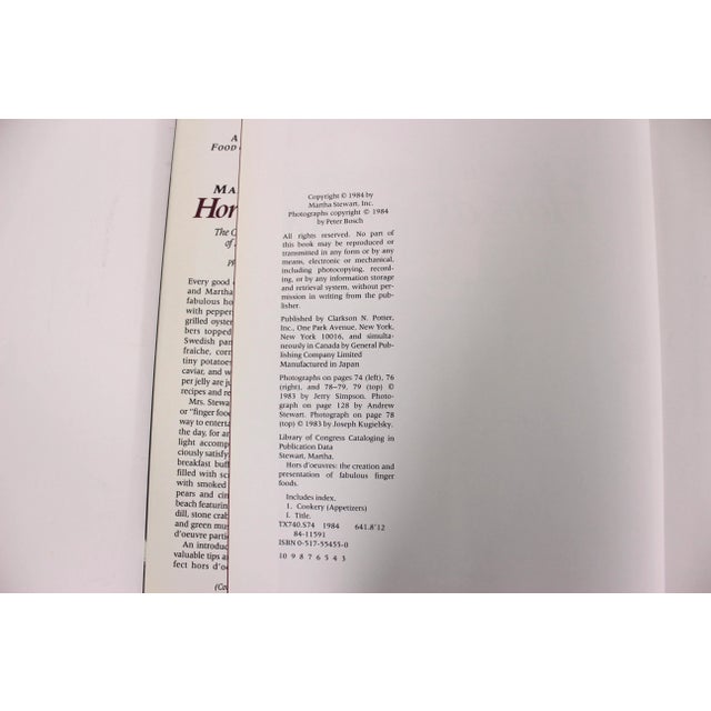 1984 1st Edition Martha Stewart’s Hors D’oeuvres Hard Cover Cookbook Entertaining For Sale - Image 6 of 7