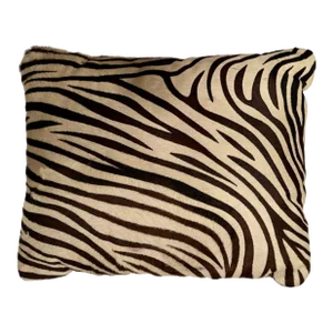 Vintage Brown and White Zebra Animal Print Stripe Throw Pillow