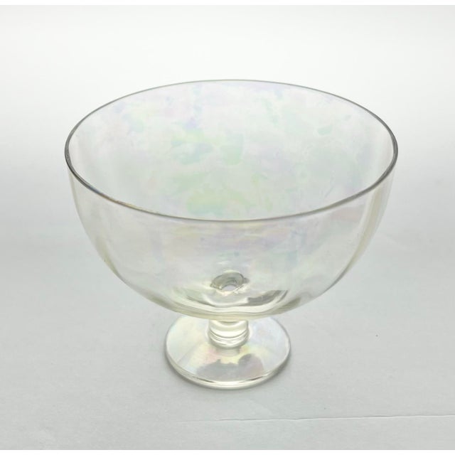 1970s 7 Lustre Iridescent Rainbow Pearl Optic Coupe Champagne Glasses For Sale In Dallas - Image 6 of 7