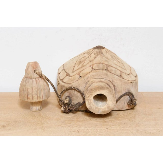 1960s Floral Motif Carved Water Bottle For Sale - Image 5 of 7