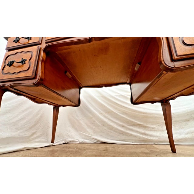 Vintage French Desk By: California Furniture Shops Ltd. Five Carved Drawers For Sale - Image 14 of 14